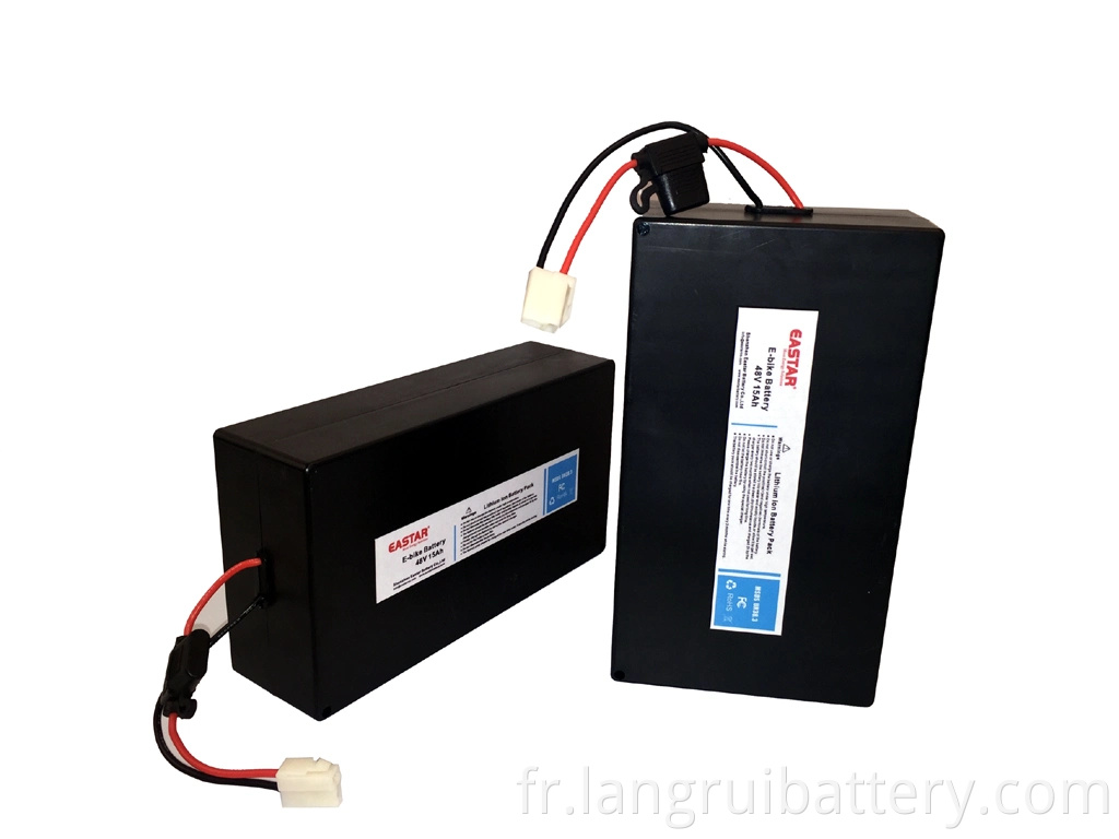 Batterie de vélo électrique 48V 15AH Lithium-ion Battery Pack Lithium Battery with Certificat